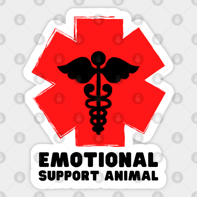 Emotional Support Animal Emotional Support Animal Sticker TeePublic